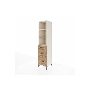 Hyperion Dolap 3 Raflı 3 Çekmeceli Tek Kapaklı 44x44x195 Aytaşı-çam