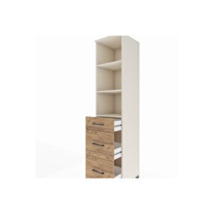 Hyperion Dolap 3 Raflı 3 Çekmeceli Tek Kapaklı 44x44x195 Aytaşı-çam