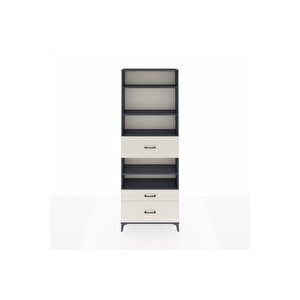 Arges Dolap 5 Raflı 3 Çekmeceli 88x30x243 Antrasit-aytaşı