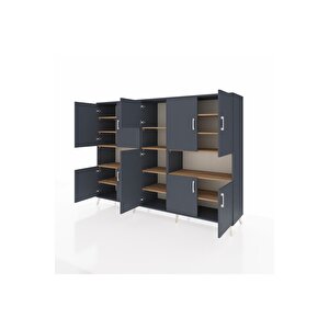 Hyperion Dolap 14 Raflı 10 Kapaklı 220x44x163 Antrasit-antrasit/çam