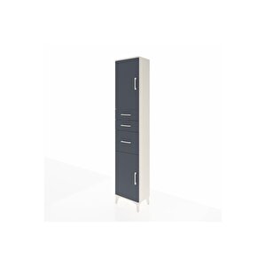 Arges Dolap 3 Raflı 3 Çekmeceli 2 Kapaklı 44x30x221 Aytaşı-antrasit