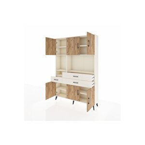 Arges Dolap 9 Raflı 3 Çekmeceli 6 Kapaklı 132x30x195 Aytaşı-çam/aytaşı