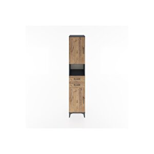 Hyperion Dolap 4 Raflı 2 Çekmeceli 2 Kapaklı 44x44x221 Antrasit-çam