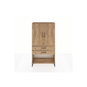 Arges Dolap 3 Raflı 2 Çekmeceli 2 Kapaklı 88x30x163 Çam-çam