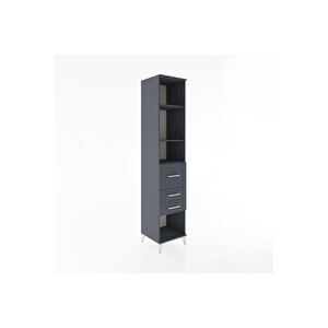 Hyperion Dolap 3 Raflı 3 Çekmeceli 44x44x221 Antrasit-antrasit