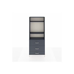 Arges Dolap 3 Raflı 3 Çekmeceli 88x30x221 Antrasit-antrasit