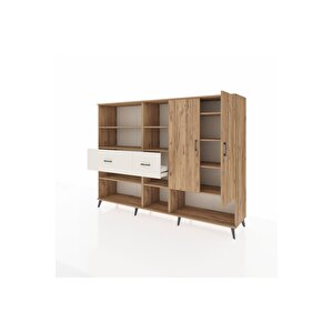 Hyperion Dolap 10 Raflı 2 Çekmeceli 2 Kapaklı 220x44x163 Çam-çam/aytaşı