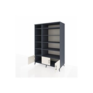 Kronos Dolap 10 Raflı 3 Kapaklı 132x59x195 Antrasit-aytaşı/antrasit