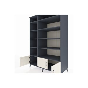 Kronos Dolap 10 Raflı 3 Kapaklı 132x59x195 Antrasit-aytaşı/antrasit