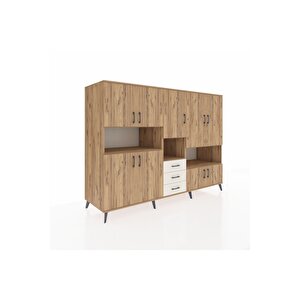 Kronos Dolap 13 Raflı 3 Çekmeceli 9 Kapaklı 220x59x163 Çam-çam/aytaşı