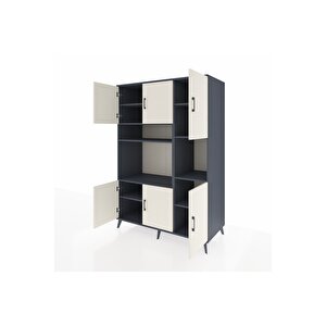 Kronos Dolap 9 Raflı 6 Kapaklı 132x59x195 Antrasit-aytaşı/antrasit