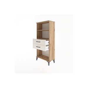 Arges Dolap 2 Raflı 2 Çekmeceli 60x30x134 Çam-aytaşı