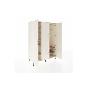 Kronos Dolap 7 Raflı 5 Kapaklı Tek Askılı 132x59x195 Aytaşı-aytaşı/çam