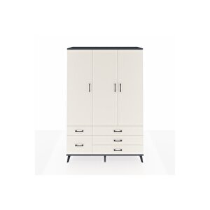 Hyperion Gardrop 5 Raflı 5 Çekmeceli Tek Askılı 132x44x195 Antrasit-aytaşı