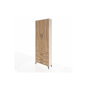 Arges Dolap Tek Raflı 3 Çekmeceli Tek Askılı 88x30x243 Aytaşı-çam