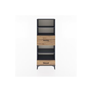 Arges Dolap 4 Raflı 2 Çekmeceli 60x30x163 Antrasit-çam