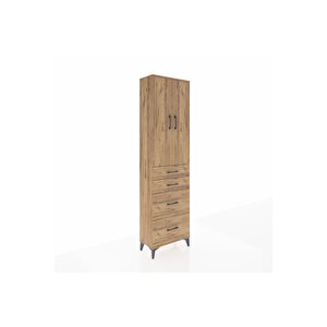 Arges Dolap 3 Raflı 4 Çekmeceli 2 Kapaklı 60x30x221 Çam-çam