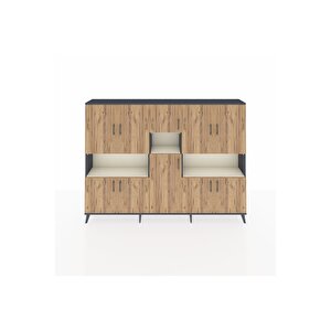 Arges Dolap 14 Raflı 10 Kapaklı 220x30x163 Antrasit-çam/aytaşı