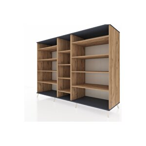 Kronos Dolap 11 Raflı  220x59x163 Çam-antrasit/çam