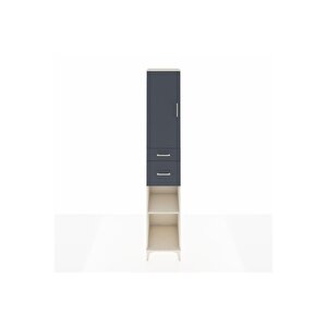 Hyperion Dolap 4 Raflı 2 Çekmeceli Tek Kapaklı 44x44x243 Aytaşı-antrasit