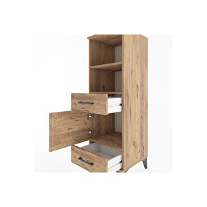 Hyperion Dolap 3 Raflı 2 Çekmeceli Tek Kapaklı 44x44x134 Çam-çam