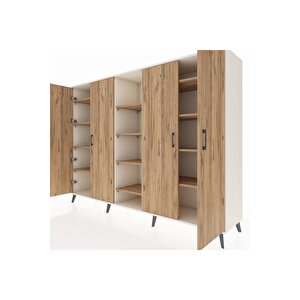 Hyperion Dolap 12 Raflı 4 Kapaklı 220x44x163 Aytaşı-çam