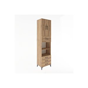 Hyperion Dolap 4 Raflı 4 Çekmeceli 2 Kapaklı 60x44x243 Çam-çam