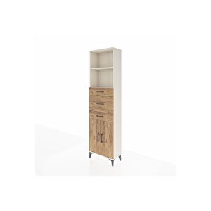 Arges Dolap 3 Raflı 3 Çekmeceli 2 Kapaklı 60x30x221 Aytaşı-çam