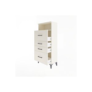 Arges Dolap Tek Raflı 4 Çekmeceli 60x30x134 Aytaşı-aytaşı