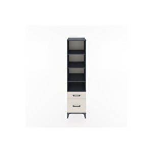 Hyperion Dolap 4 Raflı 2 Çekmeceli 44x44x182 Antrasit-aytaşı