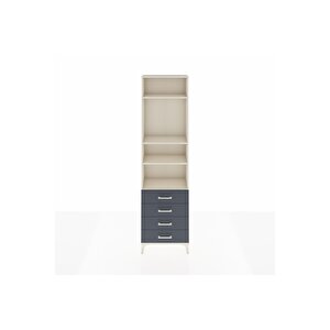 Arges Dolap 4 Raflı 4 Çekmeceli 60x30x221 Aytaşı-antrasit