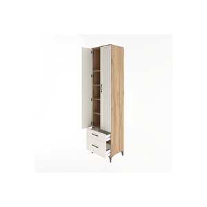 Hyperion Dolap 5 Raflı 2 Çekmeceli 2 Kapaklı 60x44x243 Çam-aytaşı