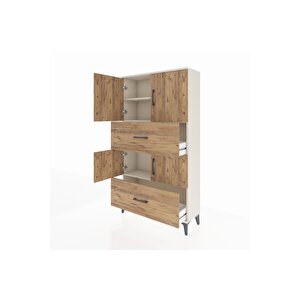 Arges Dolap 3 Raflı 2 Çekmeceli 4 Kapaklı 88x30x163 Aytaşı-çam