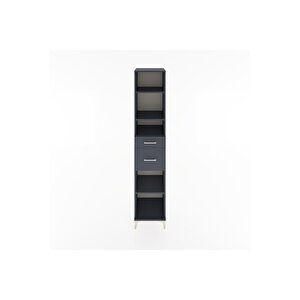 Hyperion Dolap 4 Raflı 2 Çekmeceli 44x44x221 Antrasit-antrasit