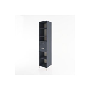 Hyperion Dolap 4 Raflı 2 Çekmeceli 44x44x221 Antrasit-antrasit