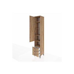 Hyperion Dolap 5 Raflı 3 Çekmeceli Tek Kapaklı 44x44x243 Çam-çam