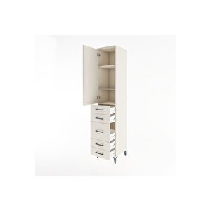 Hyperion Dolap 3 Raflı 5 Çekmeceli Tek Kapaklı 44x44x221 Aytaşı-aytaşı