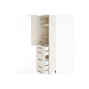 Hyperion Dolap 3 Raflı 5 Çekmeceli Tek Kapaklı 44x44x221 Aytaşı-aytaşı