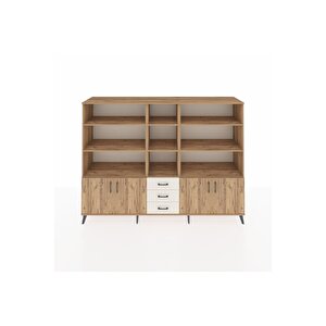 Hyperion Dolap 11 Raflı 3 Çekmeceli 4 Kapaklı 220x44x163 Çam-çam/aytaşı