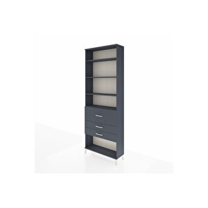 Arges Dolap 4 Raflı 3 Çekmeceli 88x30x243 Antrasit-antrasit