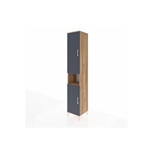 Hyperion Dolap 7 Raflı 2 Kapaklı 44x44x243 Çam-antrasit