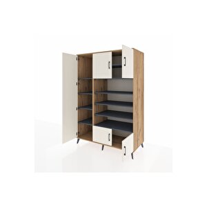 Kronos Dolap 10 Raflı 5 Kapaklı 132x59x195 Çam-aytaşı/antrasit