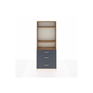 Arges Dolap 3 Raflı 3 Çekmeceli 88x30x221 Çam-antrasit