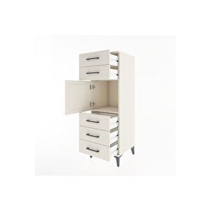 Hyperion Dolap Tek Raflı 5 Çekmeceli Tek Kapaklı 44x44x134 Aytaşı-aytaşı