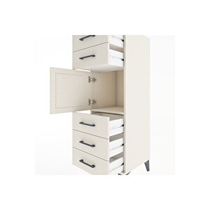 Hyperion Dolap Tek Raflı 5 Çekmeceli Tek Kapaklı 44x44x134 Aytaşı-aytaşı