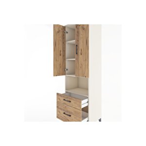 Hyperion Dolap 4 Raflı 2 Çekmeceli 2 Kapaklı 60x44x195 Aytaşı-çam