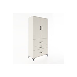 Hyperion Dolap Tek Raflı 3 Çekmeceli Tek Askılı 88x44x195 Aytaşı-aytaşı