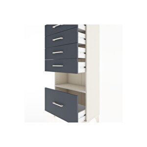 Hyperion Dolap Tek Raflı 5 Çekmeceli 60x44x134 Aytaşı-antrasit