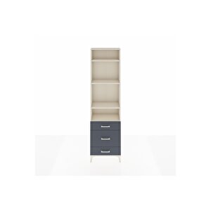 Arges Dolap 4 Raflı 3 Çekmeceli 60x30x221 Aytaşı-antrasit