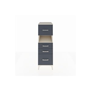 Kronos Dolap Tek Raflı 4 Çekmeceli 44x59x134 Aytaşı-antrasit